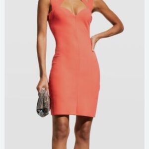 Chiara Boni Women's Red Shams Cut-Out Bodycon Dress Size 50